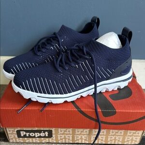 Propet Blue and White Sneakers Athletic Comfort